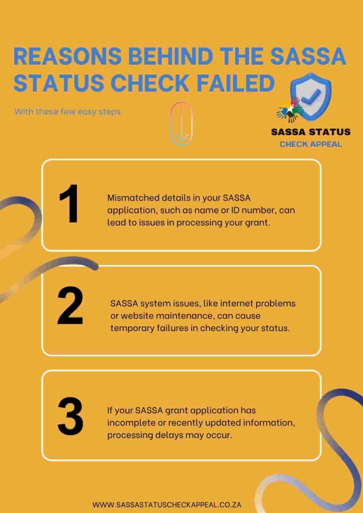 Reasons Behind the SASSA Status Check Failed